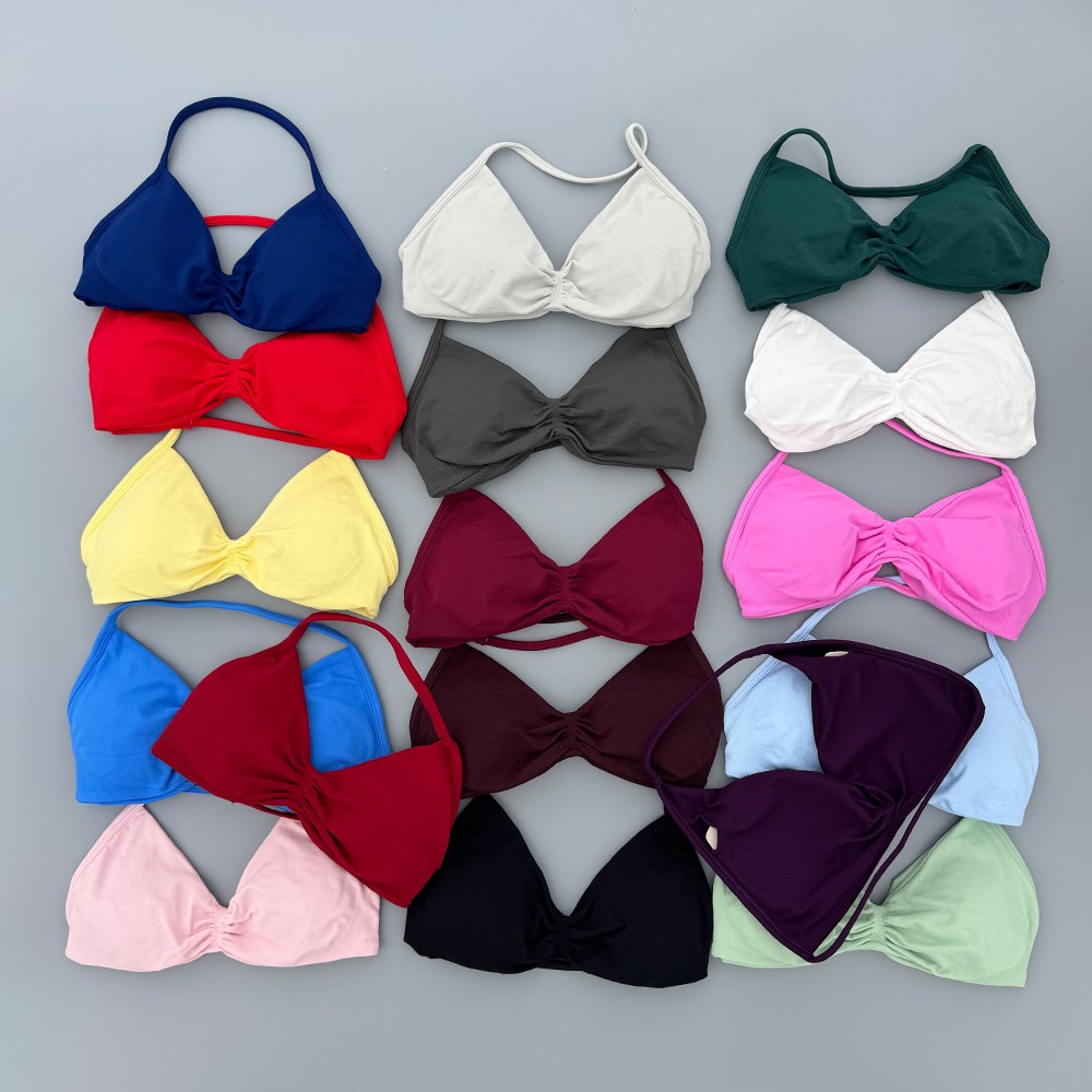 Push Up Bra Padded - Biustonosz sportowy z cienkimi ramiączkami, bezszwowy,