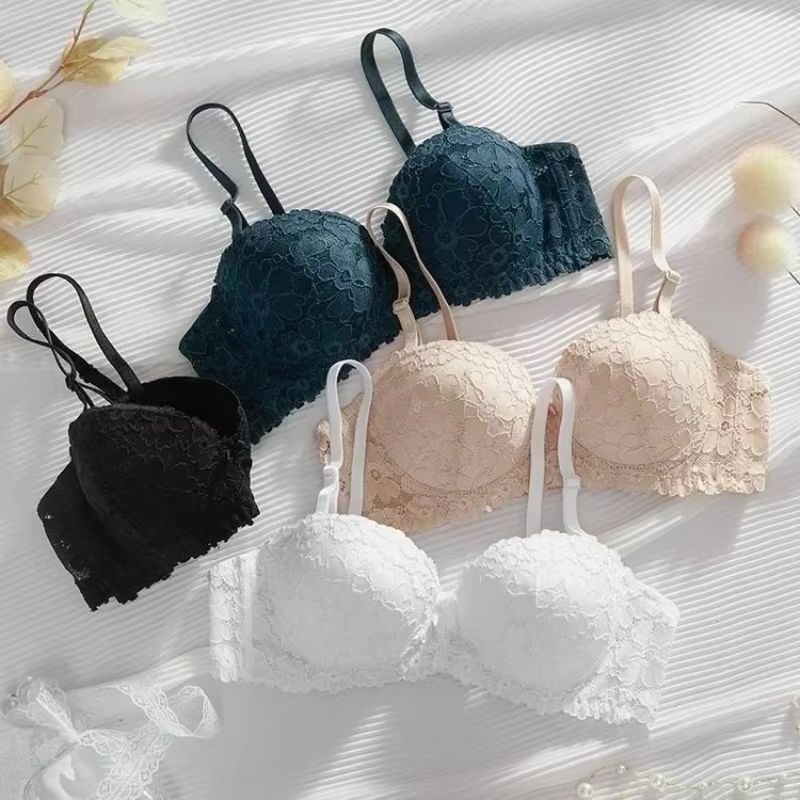 Push Up Bra Padded - Damski koronkowy biustonosz push-up z fiszbinami,