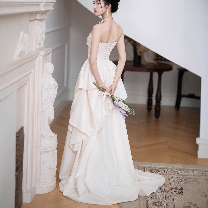Strapless Bra Backless - Francuska suknia zaręczynowa bez ramiączek, niszowa,