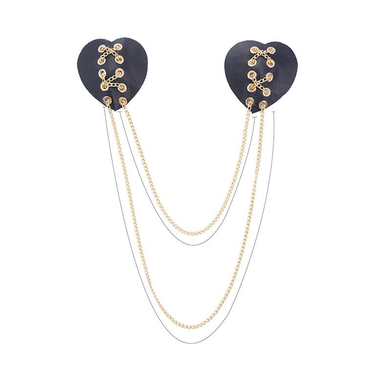 Nipple Cover Pasties - Wielorazowe nakładki na sutki z łańcuszkiem,