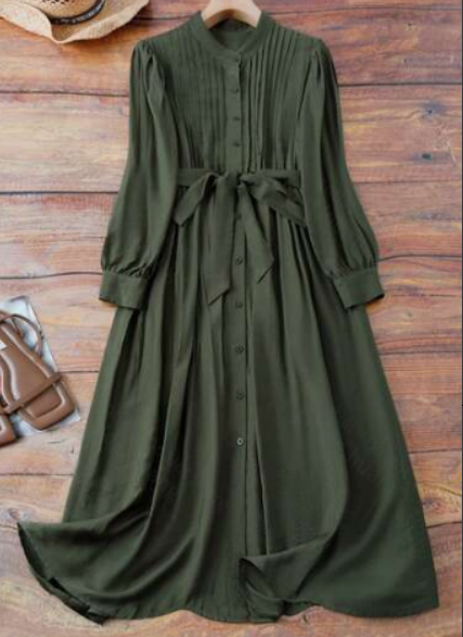 Sukienka maxi w kolorze wojsko – Corset Waist Cinch recenzja i cena
