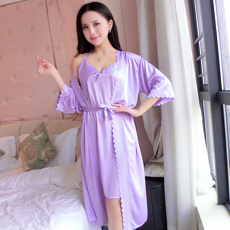 2 szt./zestaw Damska Bielizna  – Robe Silk Women recenzja i cena